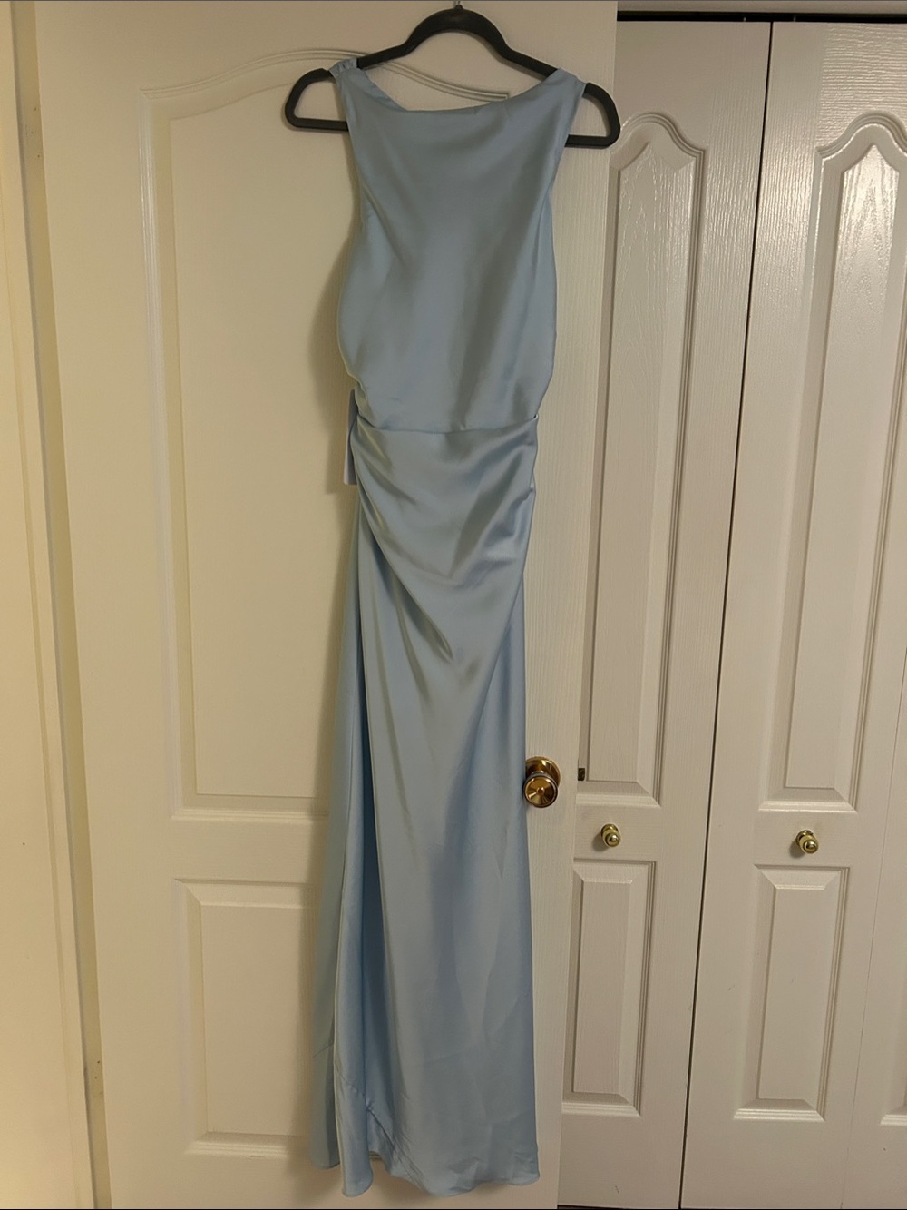 Azazie Sky Blue Stretch Satin Dress